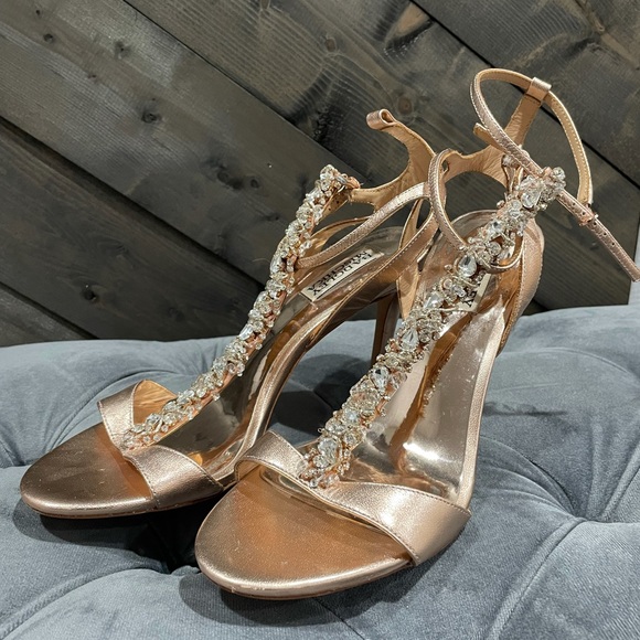 Badgley Mischka Shoes Badgley Mischka Rose Gold Double Ankle Strap